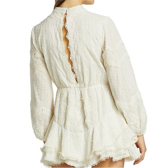 HEMANT & NANDITA
Women's Choker Lace Mini Dress - White - Picture 2 of 5